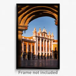 Pixel Art Poster - Huge Spanish Architecture (8 Bit Video Game Print)