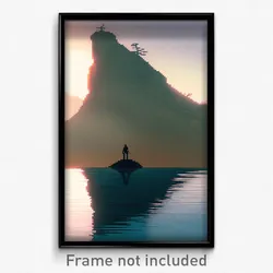 Pixel Art Poster - Lost Promontory (8 Bit Psychedelic Trippy Video Game Print)