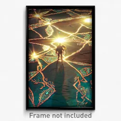 Pixel Art Poster - Kaleidoscopic Petroglyphs (8 Bit Video Game Print)
