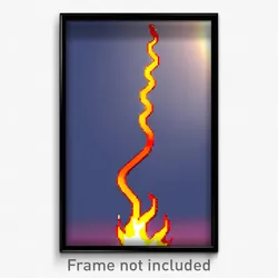 Pixel Art Poster - Flat Flame (8 Bit Psychedelic Trippy Weird Video Game Print)
