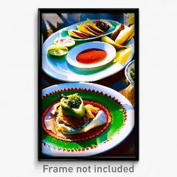 Pixel Art Poster - Pristine Mexican Plate (8 Bit Psychedelic Video Game Print)