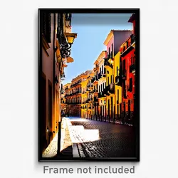 Pixel Art Poster - Calm Spanish City (8 Bit Psychedelic Trippy Video Game Print)