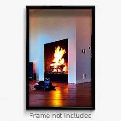 Pixel Art Poster - Remote Fireplace (8 Bit Psychedelic Trippy Video Game Print)