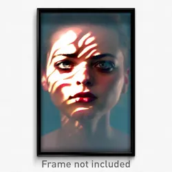 Pixel Art Poster - Distorted Face (8 Bit Psychedelic Trippy Video Game Print)