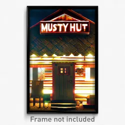 Pixel Art Poster - Musty Hut (8 Bit Psychedelic Trippy Weird Video Game Print)