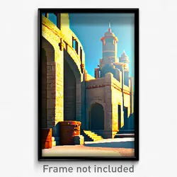 Pixel Art Poster - Grand Fort (8 Bit Psychedelic Trippy Weird Video Game Print)