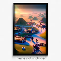 Pixel Art Poster - Miniature Downs (8 Bit Psychedelic Trippy Video Game Print)