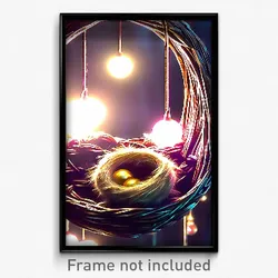 Pixel Art Poster - Shiny Nest (8 Bit Psychedelic Trippy Weird Video Game Print)
