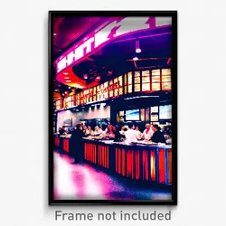 Pixel Art Poster - Bustling Schnitzel (8 Bit Psychedelic Video Game Print)
