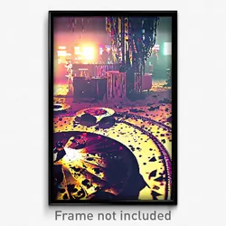 Pixel Art Poster - Tattered Discotheque (8 Bit Psychedelic Video Game Print)