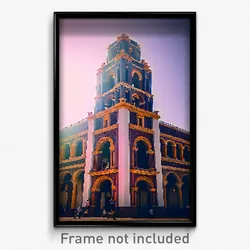 Pixel Art Poster - Tall Mexican Architecture (8 Bit Video Game Print)