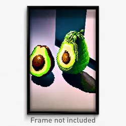 Pixel Art Poster - Admirable Avocado (8 Bit Psychedelic Trippy Video Game Print)