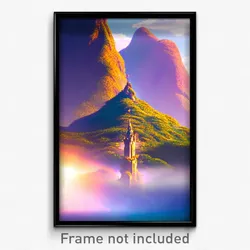 Pixel Art Poster - Enchanting Peak (8 Bit Psychedelic Trippy Video Game Print)