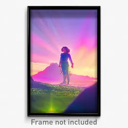 Pixel Art Poster - Bright Fells (8 Bit Psychedelic Trippy Video Game Print)