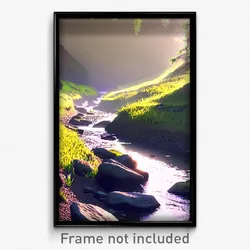 Pixel Art Poster - Humble Stream (8 Bit Psychedelic Trippy Video Game Print)