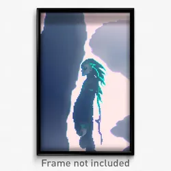 Pixel Art Poster - Villainous Tundra (8 Bit Psychedelic Trippy Video Game Print)