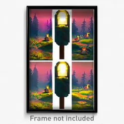 Pixel Art Poster - Adorable Bog (8 Bit Psychedelic Trippy Video Game Print)
