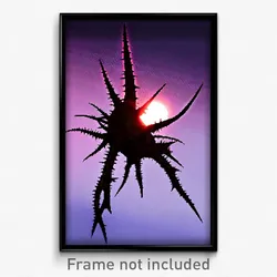 Pixel Art Poster - Thorny Moon (8 Bit Psychedelic Trippy Weird Video Game Print)