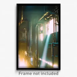 Pixel Art Poster - Buzzing Pipes (8 Bit Psychedelic Trippy Video Game Print)