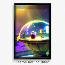 Pixel Art Poster - Liquid Dome (8 Bit Psychedelic Trippy Weird Video Game Print)