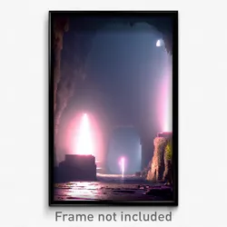 Pixel Art Poster - Dim Cavern (8 Bit Psychedelic Trippy Weird Video Game Print)