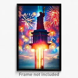 Pixel Art Poster - Majestic Independence Day (8 Bit Video Game Print)