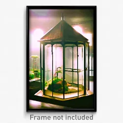 Pixel Art Poster - Admired Terrarium (8 Bit Psychedelic Trippy Video Game Print)