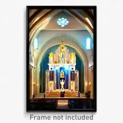Pixel Art Poster - Clear Synagogue (8 Bit Psychedelic Trippy Video Game Print)