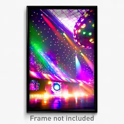 Pixel Art Poster - Detailed Discotheque (8 Bit Psychedelic Video Game Print)