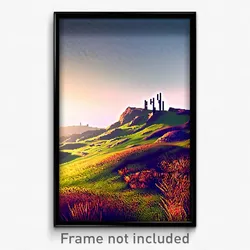 Pixel Art Poster - Wiggly Grassland (8 Bit Psychedelic Trippy Video Game Print)