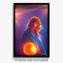 Pixel Art Poster - Orange Ego Death (8 Bit Psychedelic Trippy Video Game Print)