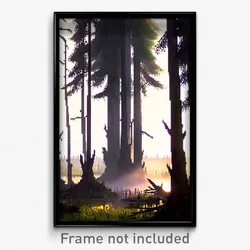 Pixel Art Poster - Tall Bog (8 Bit Psychedelic Trippy Weird Video Game Print)