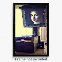 Pixel Art Poster - Admirable Printer (8 Bit Psychedelic Trippy Video Game Print)