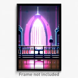 Pixel Art Poster - Calm Pulpit (8 Bit Psychedelic Trippy Weird Video Game Print)