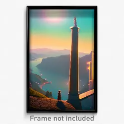 Pixel Art Poster - All Over The Place Vista (8 Bit Psychedelic Video Game Print)