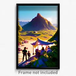 Pixel Art Poster - Grandiose Camp (8 Bit Psychedelic Trippy Video Game Print)