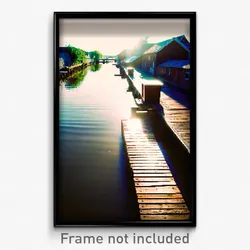 Pixel Art Poster - Wooden Canal (8 Bit Psychedelic Trippy Video Game Print)