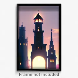 Pixel Art Poster - Rare Belfry (8 Bit Psychedelic Trippy Weird Video Game Print)