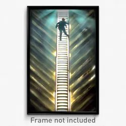 Pixel Art Poster - Cavernous Ladder (8 Bit Psychedelic Trippy Video Game Print)