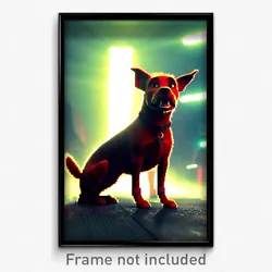 Pixel Art Poster - Wiry Dog (8 Bit Psychedelic Trippy Weird Video Game Print)