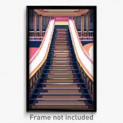 Pixel Art Poster - Elegant Ramp (8 Bit Psychedelic Trippy Video Game Print)