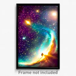 Pixel Art Poster - Enchanted Galaxy (8 Bit Psychedelic Trippy Video Game Print)