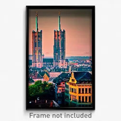 Pixel Art Poster - Ordinary German City (8 Bit Psychedelic Video Game Print)
