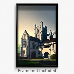 Pixel Art Poster - White Priory (8 Bit Psychedelic Trippy Video Game Print)