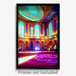 Pixel Art Poster - Lavish Ballroom (8 Bit Psychedelic Trippy Video Game Print)