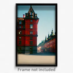 Pixel Art Poster - Sweet Swedish Architecture (8 Bit Video Game Print)