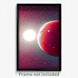 Pixel Art Poster - Red Jupiter (8 Bit Psychedelic Trippy Weird Video Game Print)