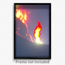 Pixel Art Poster - Strange Flame (8 Bit Psychedelic Trippy Video Game Print)