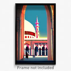 Pixel Art Poster - Uneven Mosque (8 Bit Psychedelic Trippy Video Game Print)