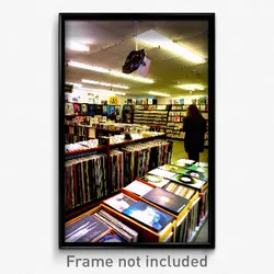 Pixel Art Poster - Stained Record Store (8 Bit Psychedelic Video Game Print)
